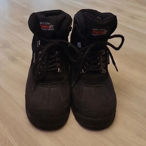 Thermolite Black Waterproof Leather Upper Lace Up Workboots Mens Size 8W‎